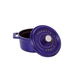 STAUB Cocotte En Fonte|Cocotte Fonte Ronde 24 cm Bleu Intense Majolique 3,8 L