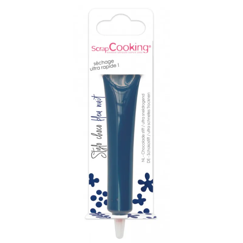 SCRAPCOOKING Nappages Et Glaçages|Décoration Comestible|Stylo Chocolat Bleu Nuit 25 g