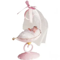 NORDIA Décoration Gâteau|Sujet bapteme Fille Berceau Rose 10 cm