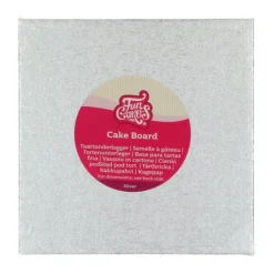 FUNCAKES Présentoirs Pour Gâteaux|Support Gâteau Carré 22,5 x 0,4 cm Argenté