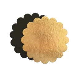 SCRAPCOOKING Présentoirs Pour Gâteaux|Support Gâteau Or et Noir Rond Cannelé Ø24cm x5