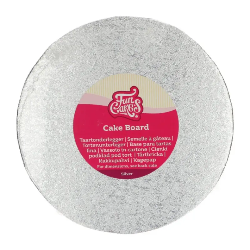 FUNCAKES Présentoirs Pour Gâteaux|Support Gâteau Rond Ø12,5 x 0,4 cm Argenté