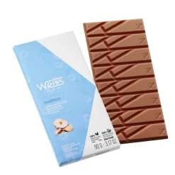 WEISS Chocolats À Offrir|Confiserie|Tablette de Chocolat au Lait Gianduja 35% 90 g