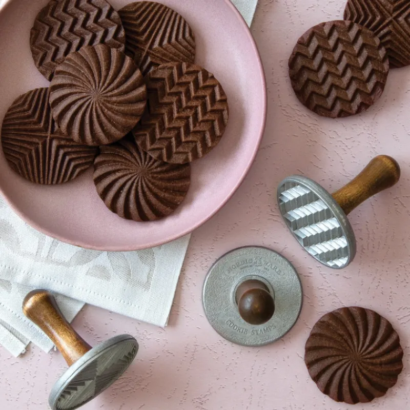 NORDIC WARE Emporte Pièce - Découpoir Pâtisserie|Tampons à Biscuits et Cookies Ronds Geo (x3)