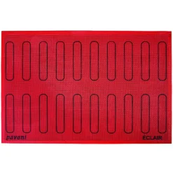 PAVONI Tapis Silicone Pâtisserie|Tapis Silicone Micro-perforé Éclair 12,5 x 2,5 cm (x20)