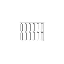 PAVONI Tapis Silicone Pâtisserie|Tapis Silicone Micro-perforé Éclair 12,5 x 2,5 cm x H 0,5 cm (x12)