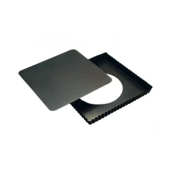 GOBEL Moule Anti-adhésif|Moules À Gâteaux|Tarte Carrée bord Cannelé fond mobile