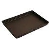 GOBEL Moule Anti-adhésif|Moules À Gâteaux|Tarte rectangulaire bord cannelé fond fixe