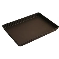 GOBEL Moule Anti-adhésif|Moules À Gâteaux|Tarte rectangulaire bord cannelé fond fixe