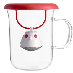 CUISINEADDICT Vaisselle|Tasse à Thé avec Infuseur et Couvercle Rouge 400 ml QDO