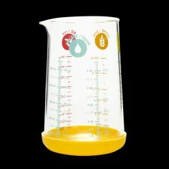 PEBBLY Verre Doseur|Verre Doseur en Verre et Silicone 500 ml Jaune