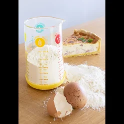 PEBBLY Verre Doseur|Verre Doseur en Verre et Silicone 500 ml Jaune