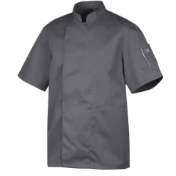 ROBUR Veste De Cuisine|Veste de Cuisine Mixte Anthracite NERO T.2 manches Courtes
