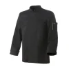 ROBUR Veste De Cuisine|Veste de Cuisine Mixte Noire Parement NERO T.2 manches longues