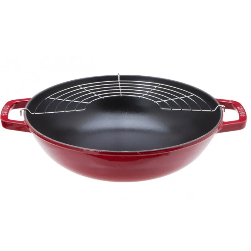 STAUB Woks|Wok en Fonte 30 cm Rouge