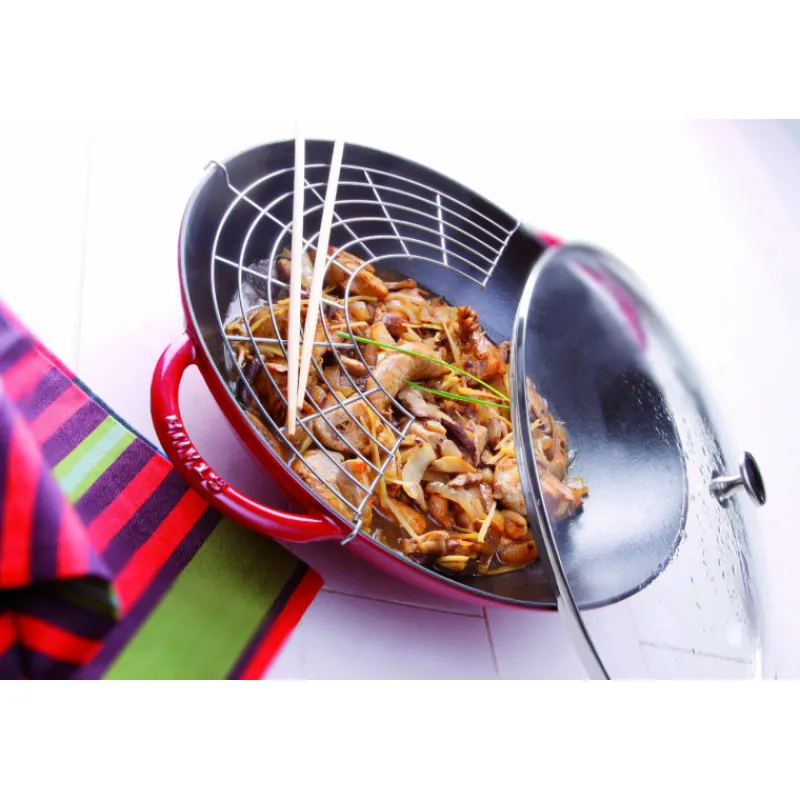 STAUB Woks|Wok en Fonte 37 cm Rouge